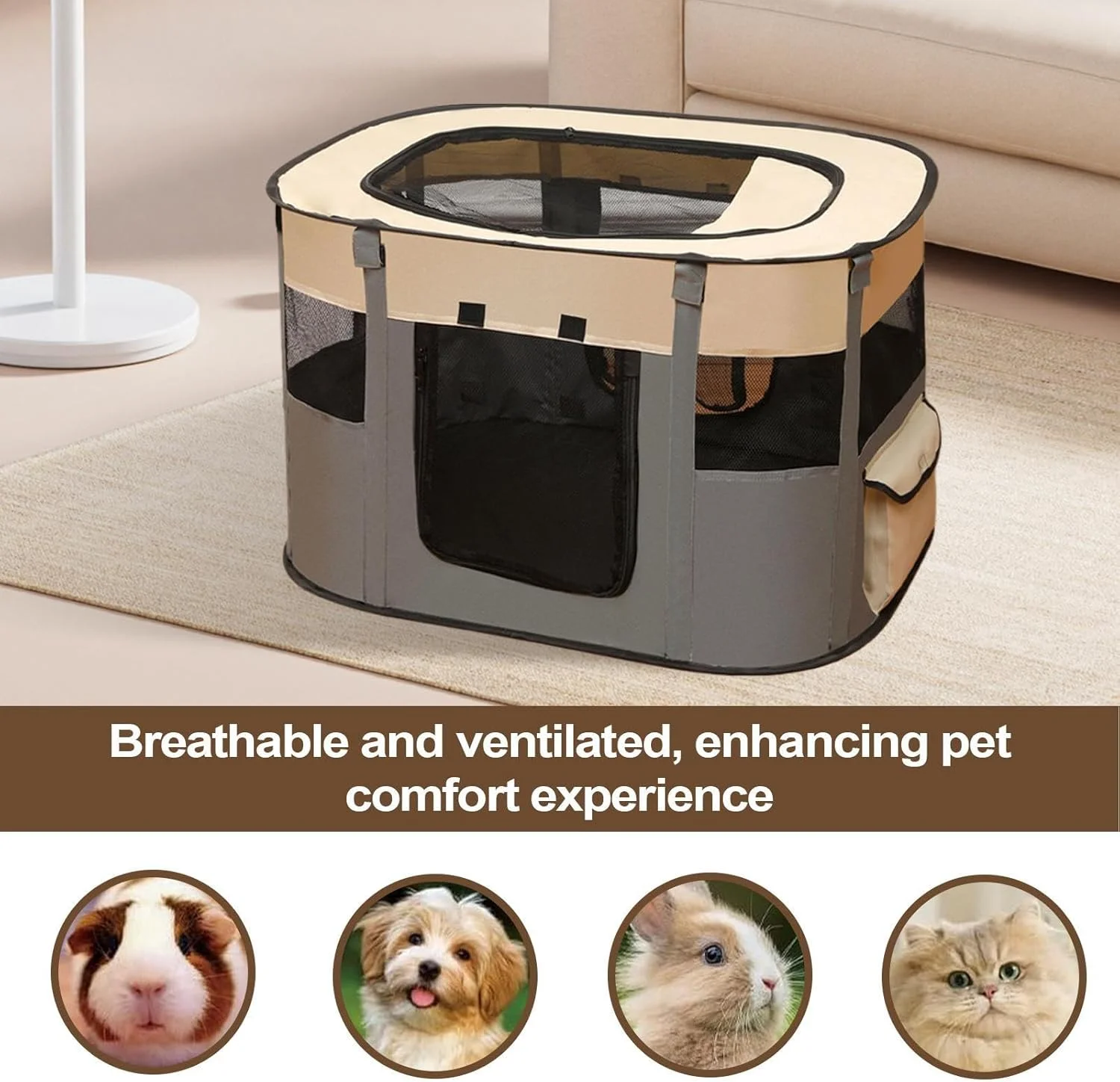 Pet Tent - Outdoor Tent Crate Cage | Foldable Bed Breathable Cage for Patio Backyard Apartment Home Travel Camping Yard Living Room Outdoor Balcony