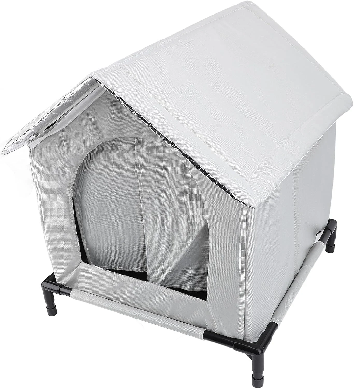 پناهگاه زمستانی گربه Fafeicy، چادر بسته مقاوم در برابر گاز گرفتن، خانه بیرونی گربه مناسب برای گربه های ولگرد (خاکستری)