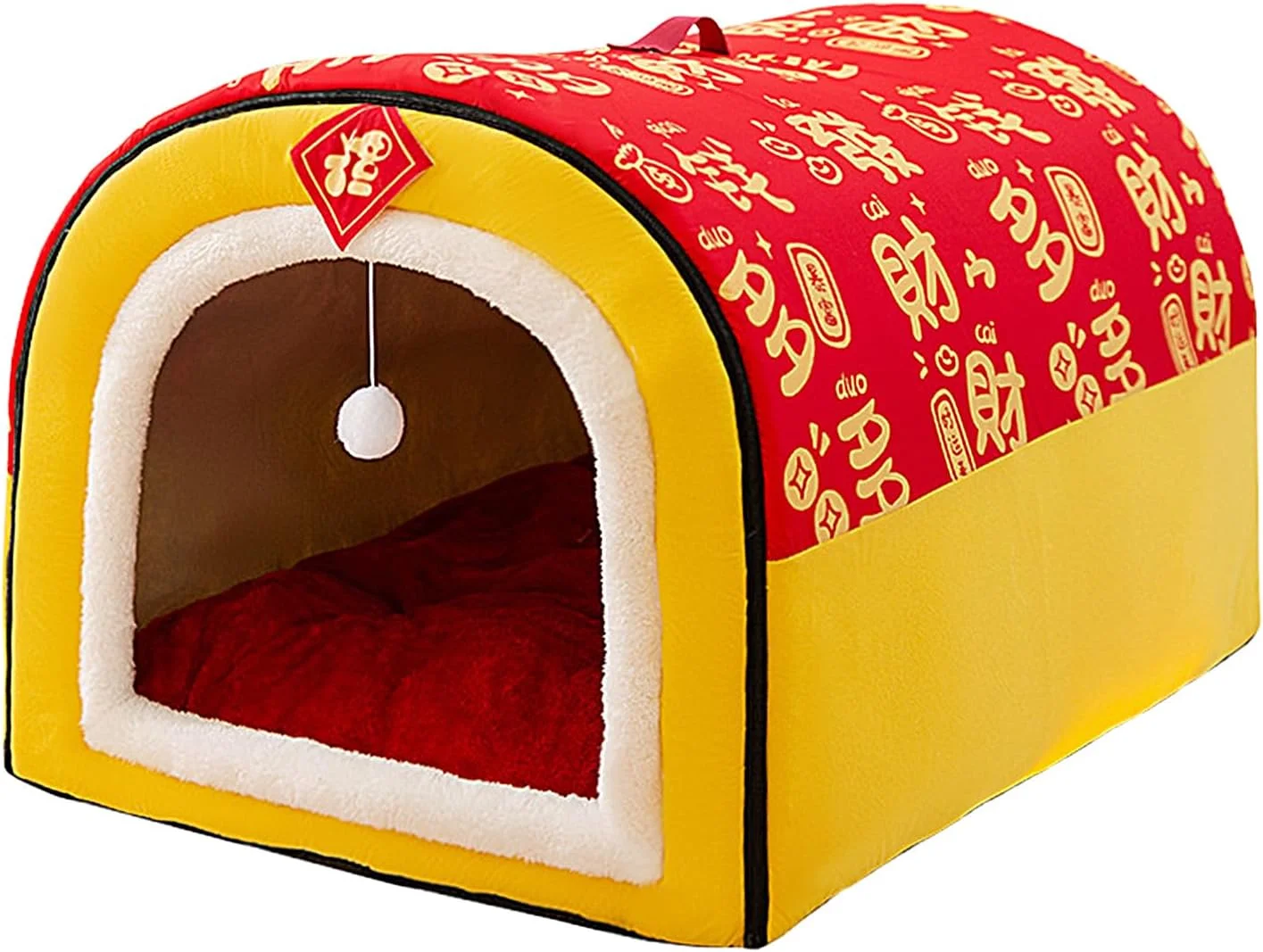 خانه سگ | لانه غار گرم با کوسن | لانه خواب غار گرم توله سگ | برای گربه ها حیوانات کوچک خرگوش ها توله سگ ها بازی کمپینگ خانه