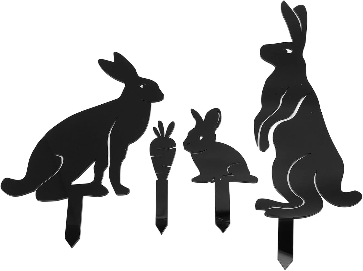 مجسمه تزئینی خرگوش فلزی موریلیان، استیک هویج، ضد آب، مناسب تزئین چمن، حیاط و فضای باز