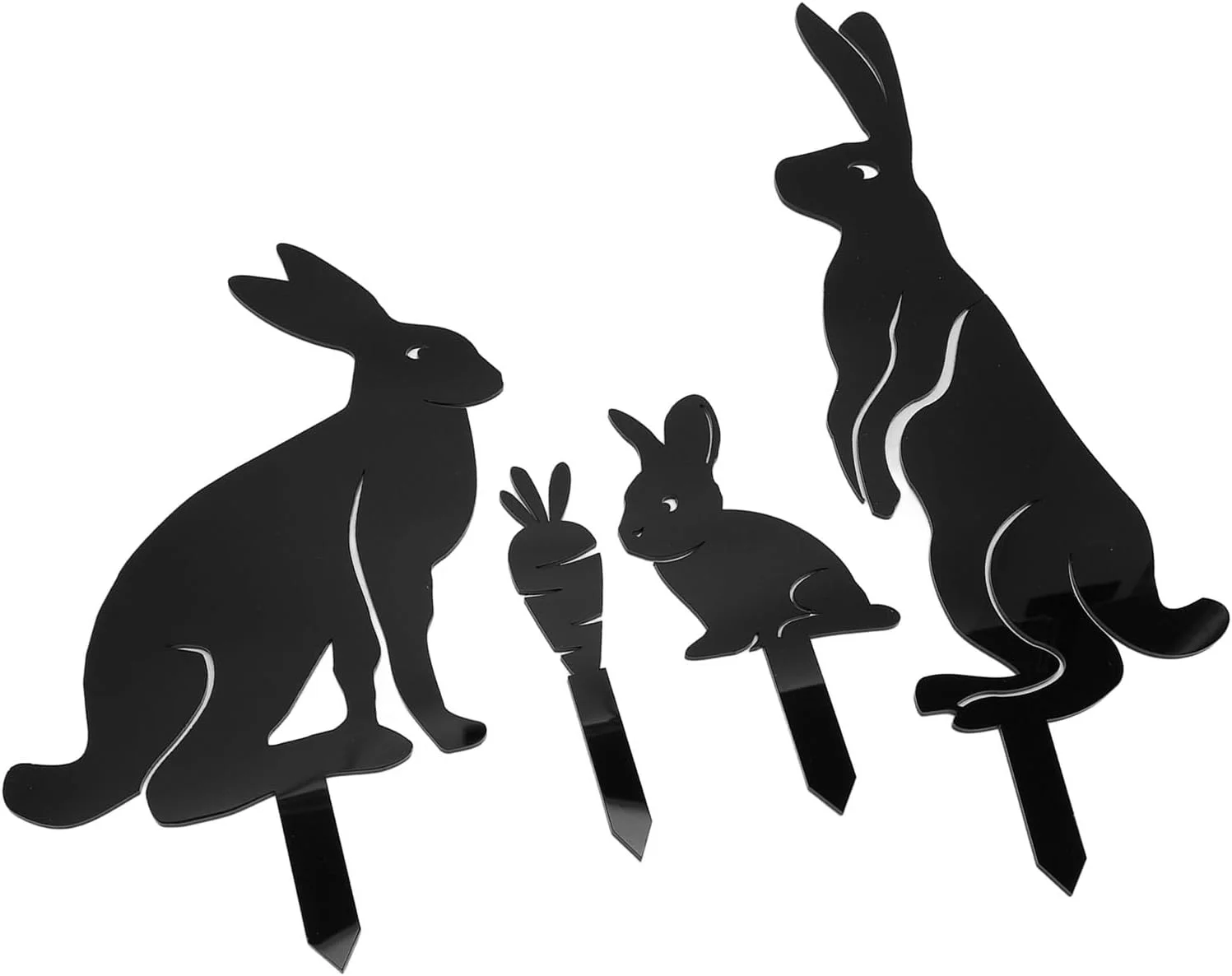 مجسمه تزئینی خرگوش فلزی موریلیان، استیک هویج، ضد آب، مناسب تزئین چمن، حیاط و فضای باز