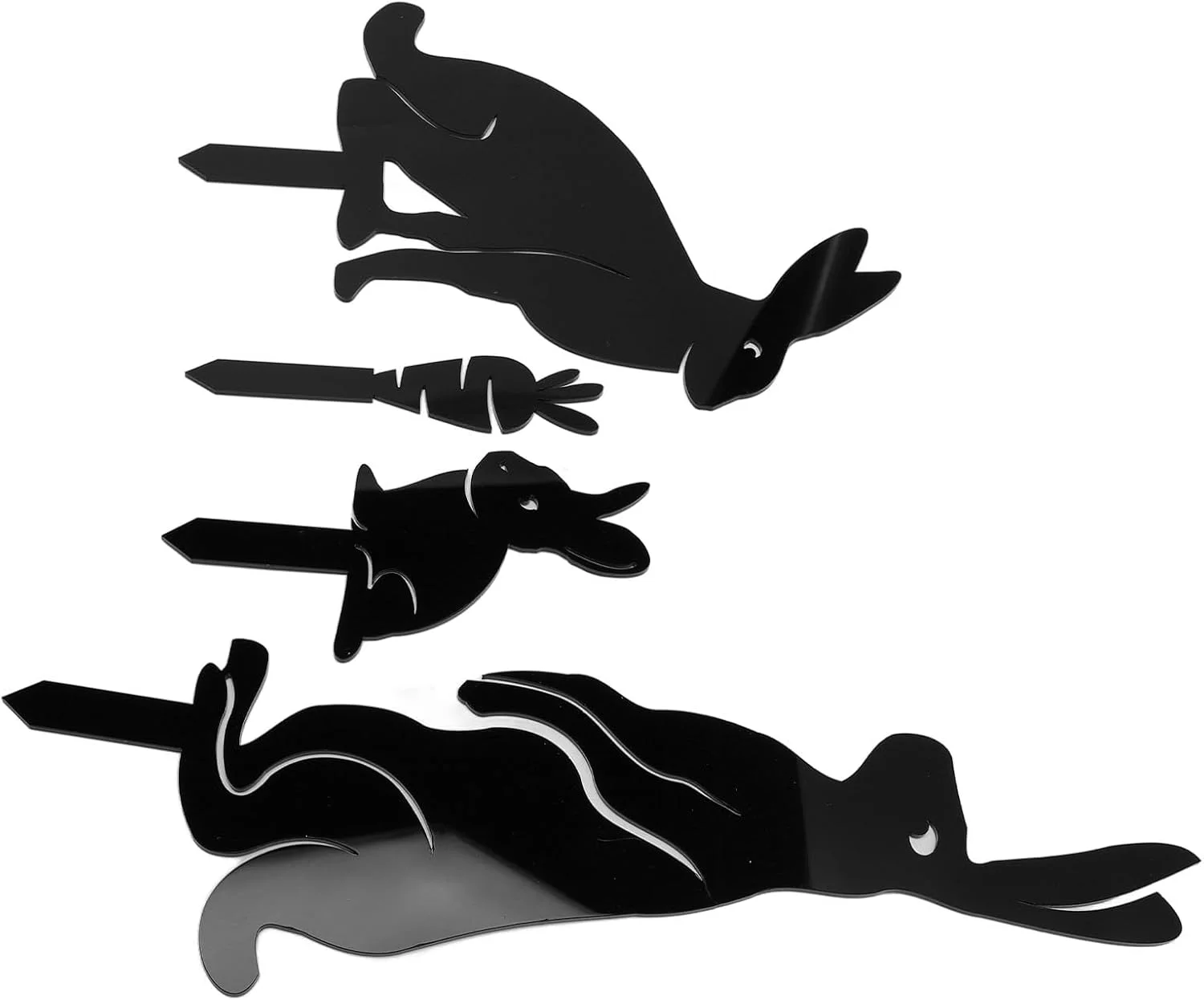 مجسمه تزئینی خرگوش فلزی موریلیان، استیک هویج، ضد آب، مناسب تزئین چمن، حیاط و فضای باز