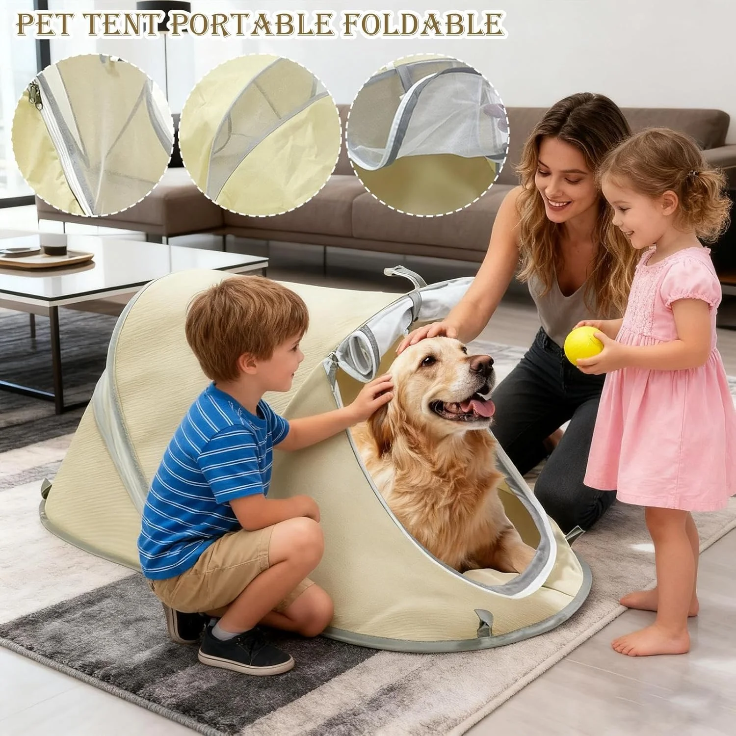 چادر حیوانات خانگی قابل حمل - قفس تاشو ضد آب گربه | لانه تختخواب بچه گربه در فضای باز، برای حیاط، چمن، بالکن، پاسیو، پیک نیک، اتاق خواب، کمپینگ