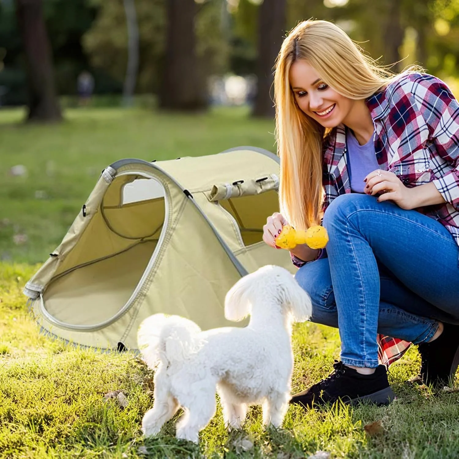 چادر تاشو حیوانات خانگی مناسب فضای باز، پناهگاه ضد آب حیوانات خانگی - چادر ضد آب پاپ آپ برای سگ گربه چمن باغ بالکن مسافرت کمپینگ داخل خانه پیک نیک فضای باز