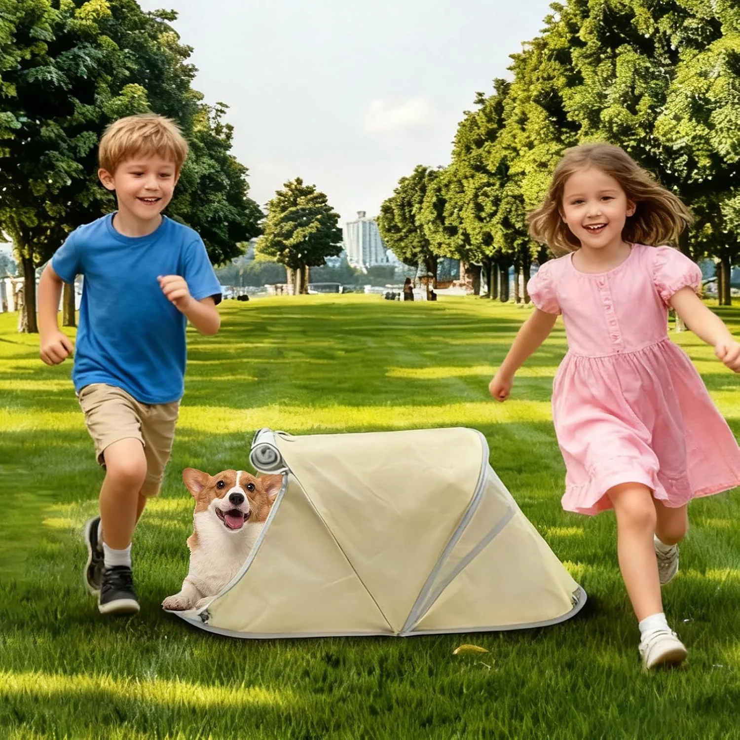 چادر سگ کوچک، قفس تاشو ضد آب قابل حمل برای گربه، لانه چادر حیوانات خانگی برای توله سگ در فضای باز - مناسب برای حیاط، چمن، بالکن، پاسیو، پیک نیک، اتاق خواب، کمپینگ