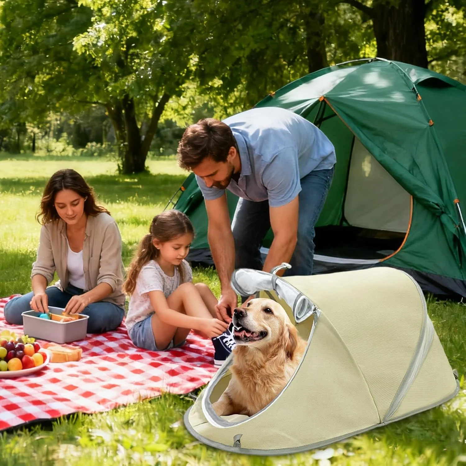 Foldable Pet Tent - Foldable Waterproof Small Dog Crate - Indoor Outdoor Puppy Pet Tent Crates - for Yard Lawn Balcony Patio Picnic Bedroom Camping