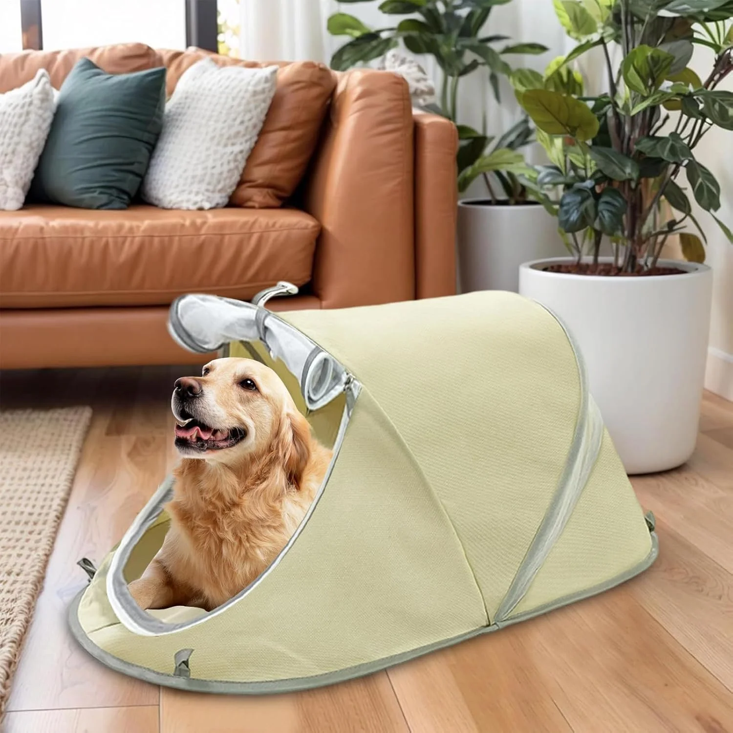 Foldable Pet Tent - Foldable Waterproof Small Dog Crate - Indoor Outdoor Puppy Pet Tent Crates - for Yard Lawn Balcony Patio Picnic Bedroom Camping