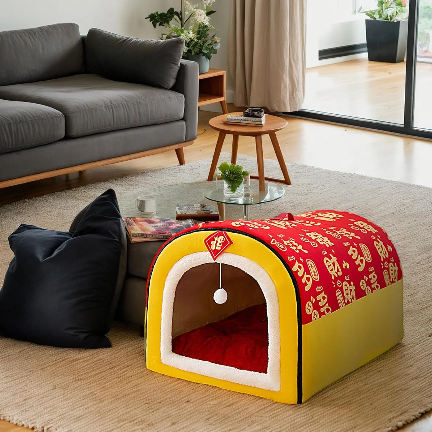 خانه سگ - چادر غاری نرم با کوسن | تشک تخت لانه سگ، برای گربه ها حیوانات کوچک خرگوش ها توله سگ ها بازی کمپینگ خانه خانه سگ - چادر غاری نرم با کوسن | تشک تخت لانه سگ، برای گربه ها حیوانات کوچک خرگوش ها توله سگ ها بازی کمپینگ خانه