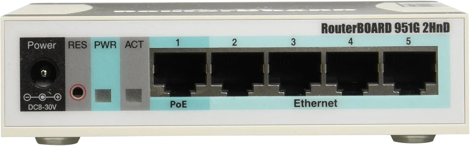 اکسس پوینت بی سیم گیگابیتی 5 پورت میکروتیک RB951G-2HND با توان 1000mW اکسس پوینت بی سیم گیگابیتی 5 پورت میکروتیک RB951G-2HND با توان 1000mW