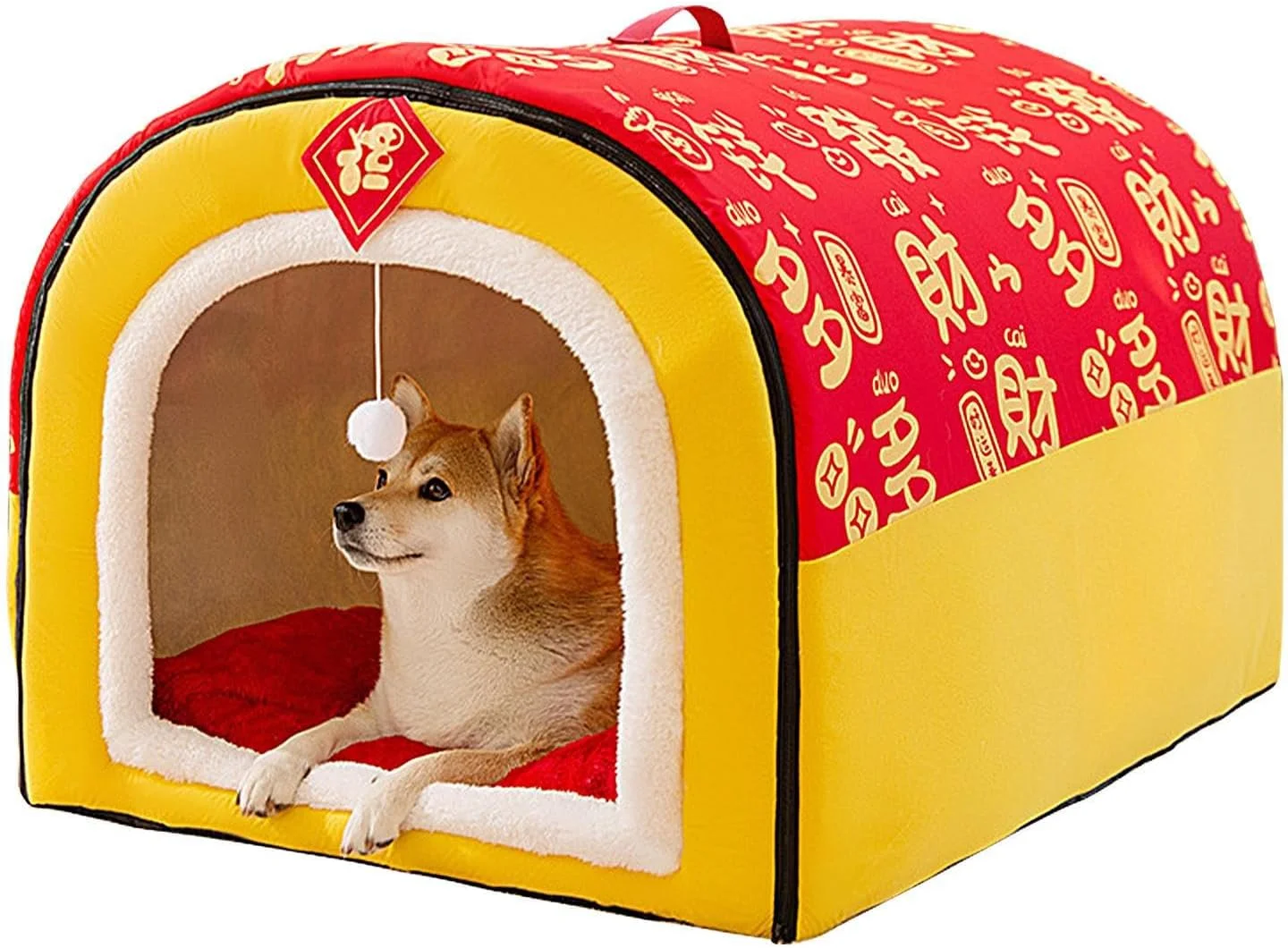 خانه سگ داخل خانه - غار چادری نرم با کوسن، خانه تختخواب گربه و سگ گرم و محصور، برای گربه ها حیوانات کوچک خرگوش ها توله سگ ها بازی کمپینگ خانه