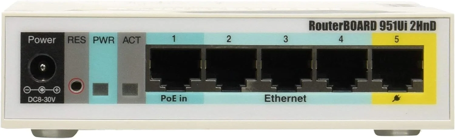 روتر بی سیم 5 پورت Mikrotik RB951Ui-2HnD، 1000mW روتر بی سیم 5 پورت Mikrotik RB951Ui-2HnD، 1000mW