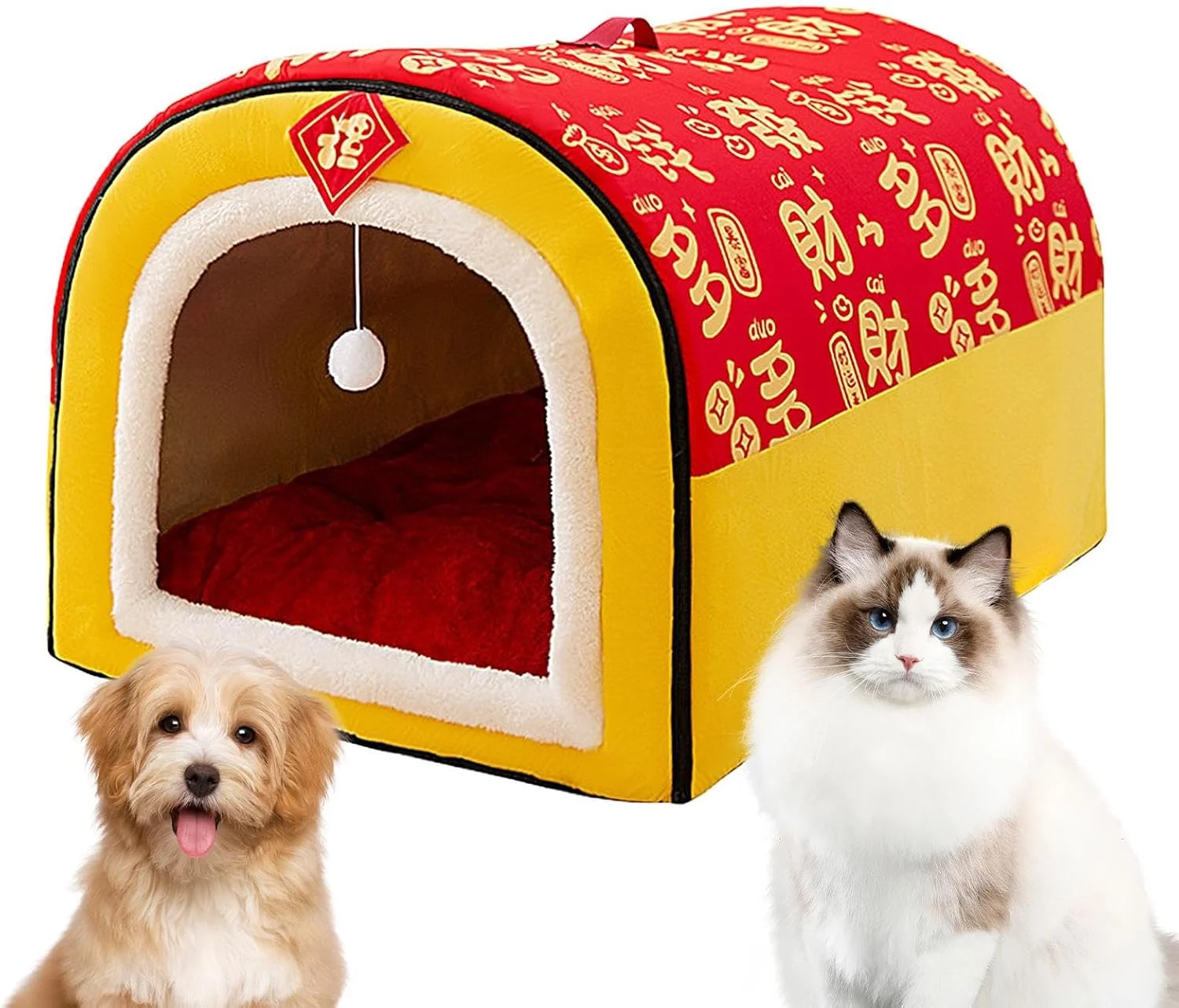 خانه سگ، لانه چادری غاری شامل کوسن، خانه تخت خواب گرم و محصور گربه و سگ | برای گربه ها حیوانات کوچک خرگوش ها توله سگ ها بازی کمپینگ خانه خانه سگ، لانه چادری غاری شامل کوسن، خانه تخت خواب گرم و محصور گربه و سگ | برای گربه ها حیوانات کوچک خرگوش ها توله سگ ها بازی کمپینگ خانه