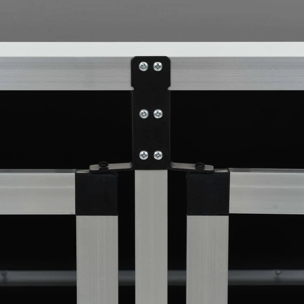 قفس سگ آلومینیومی نقره ای و MDF با دو درب 89x69x50 سانتی متر