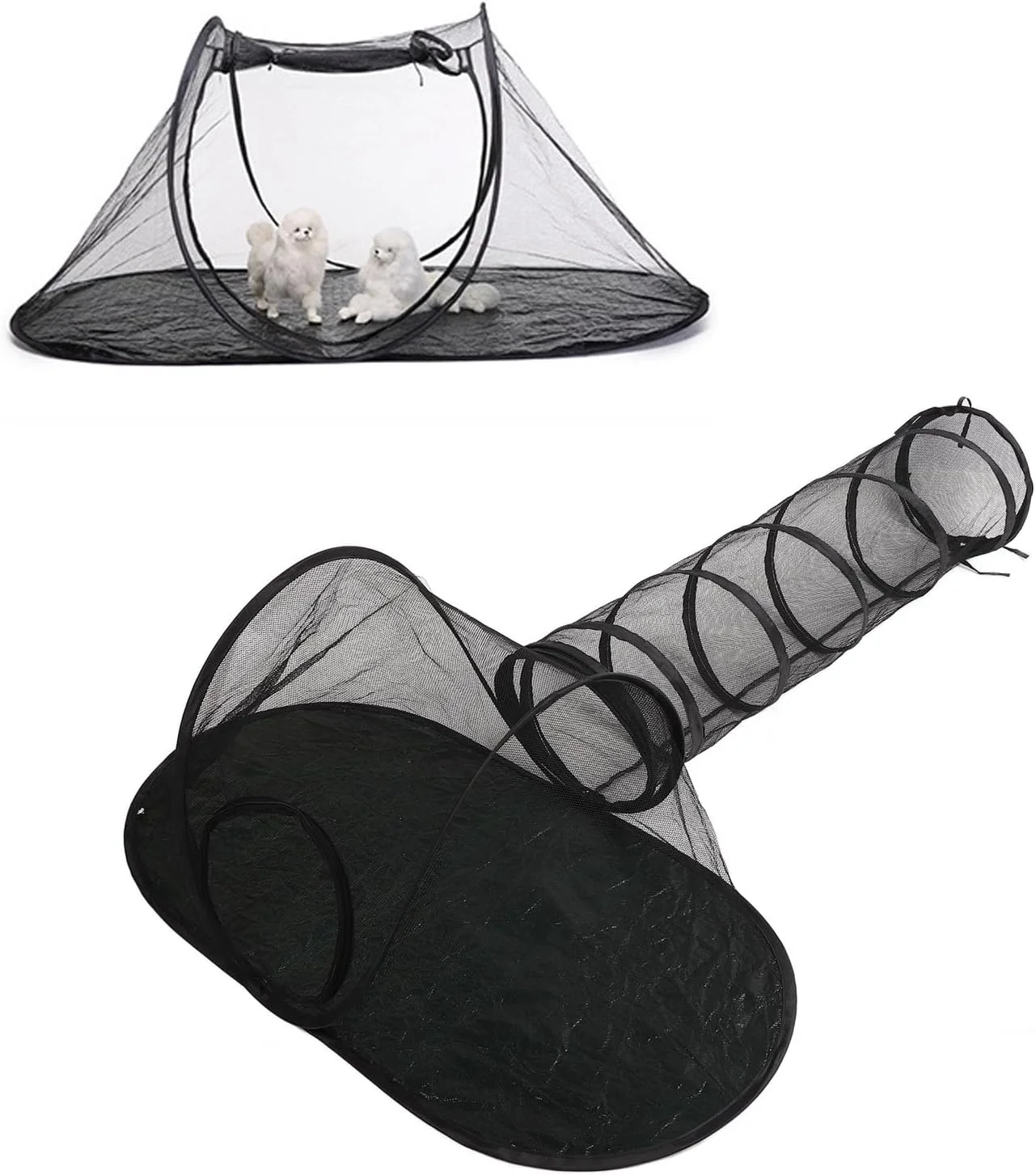 چادر گربه Depisuta برای فضای باز، محوطه بازی تنفسی حیوانات خانگی با تونل، محوطه تاشو گربه در فضای باز چادر برای حیوانات کوچک در داخل خانه و تونل های قابل حمل