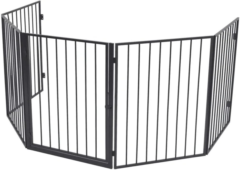 محافظ شومینه حیوانات خانگی فولادی مشکی