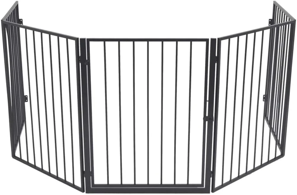 محافظ شومینه حیوانات خانگی فولادی مشکی