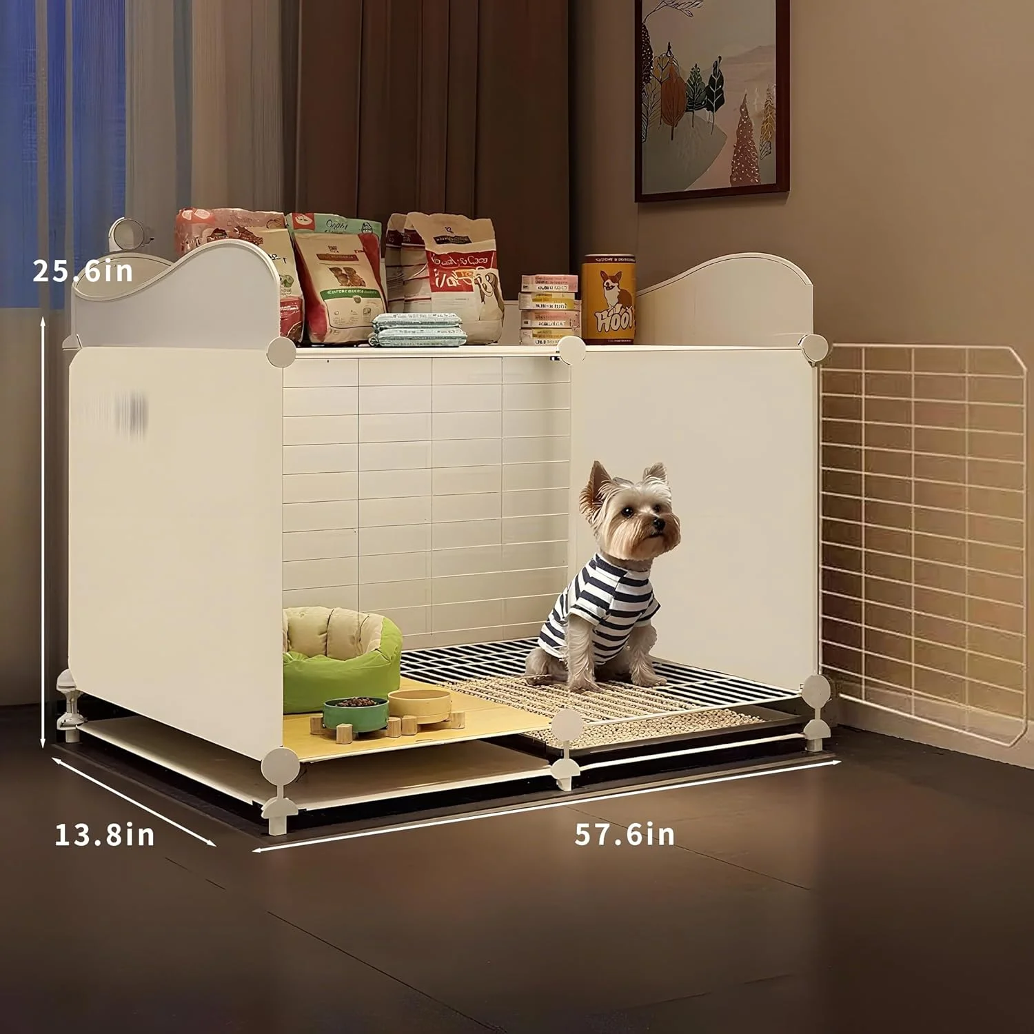 قفس سگ MineSign، مدل مبلمان، 27.6 اینچ، قفس داخلی سگ برای توله سگ، خانه حیوانات خانگی با سینی کشویی برای حیوانات کوچک، خرگوش، خوکچه هندی، چینچیلا