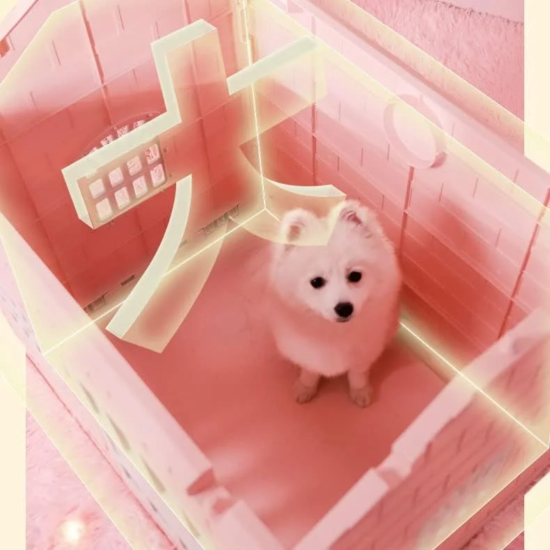 خانه سگ پلاستیکی، قفس ضد آب و ضد باران با درب، لانه سگ بادوام برای حیوانات خانگی کوچک، محوطه بازی حیوانات خانگی