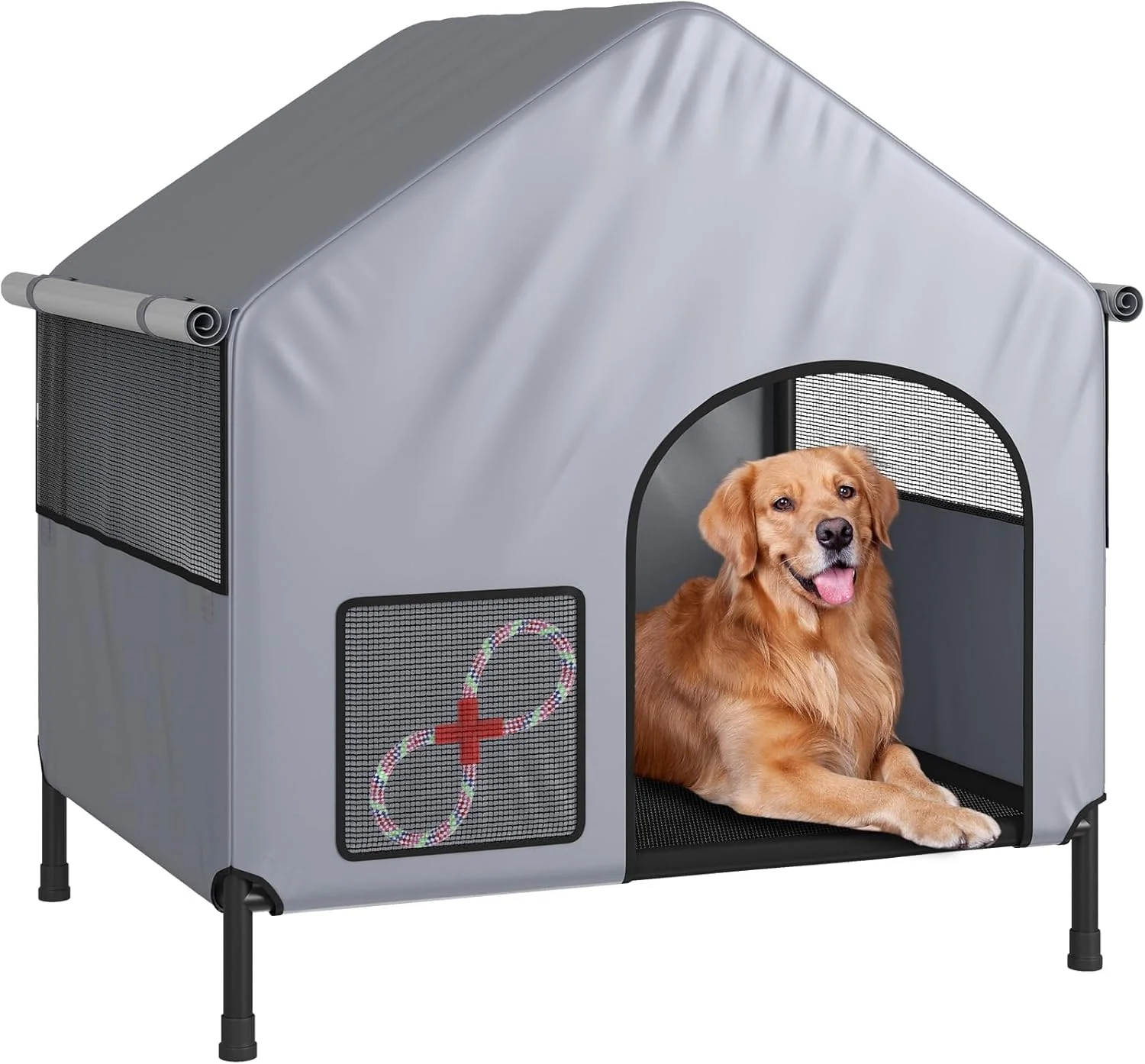 خانه سگ فضای باز به همراه تخت