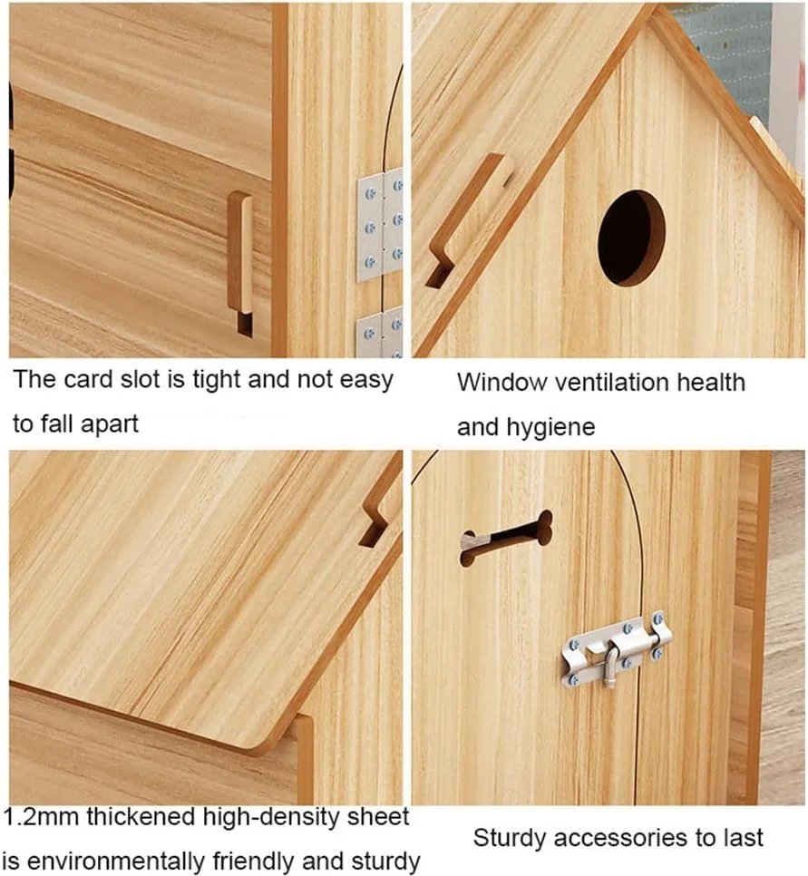 خانه سگ چوبی جامد، مناسب برای تمام فصول، چادر تیپی چوبی حیوانات خانگی، خانه سگ چوبی برای سگ های کوچک تا بزرگ