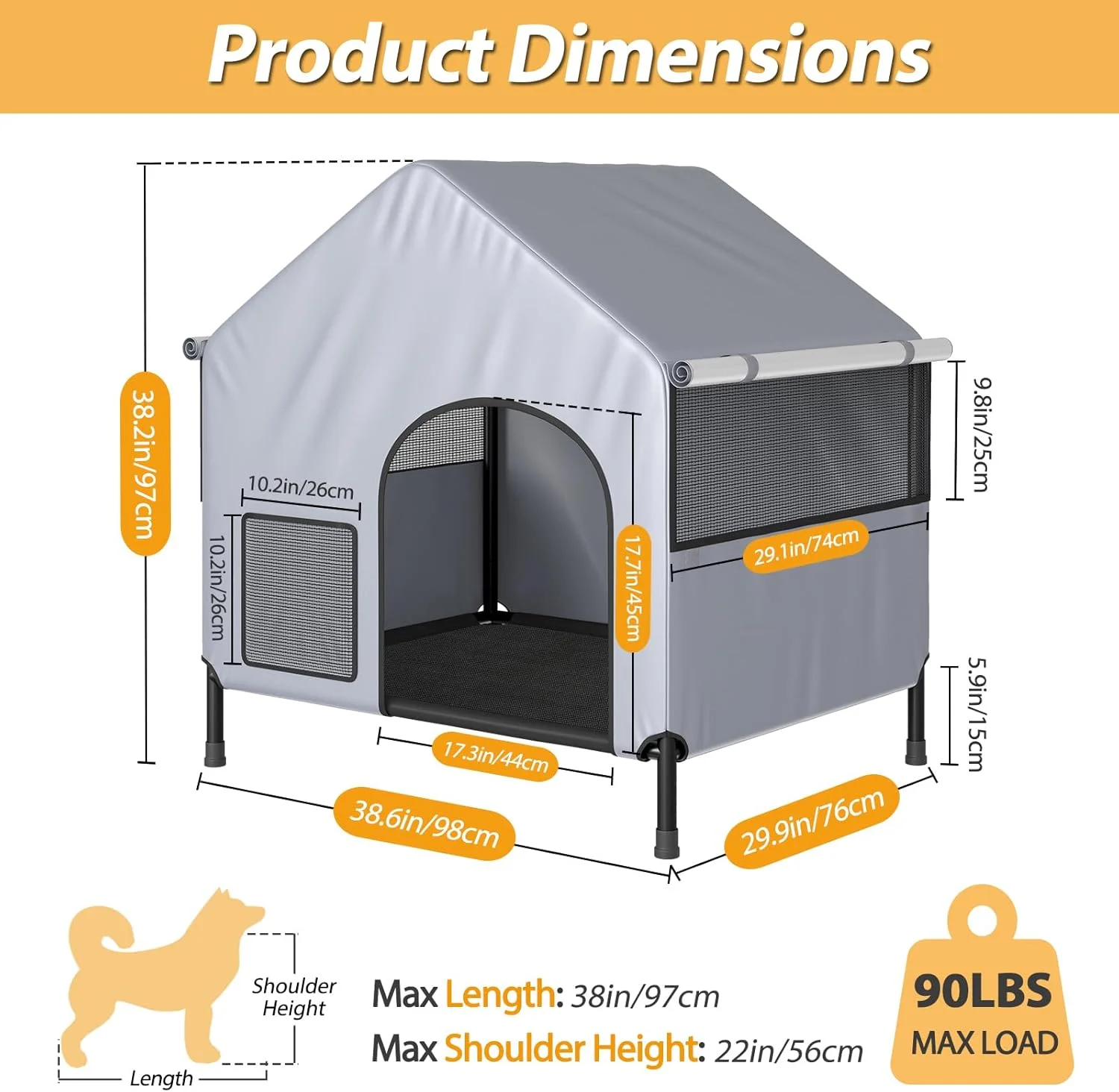 خانه سگ فضای باز به همراه تخت