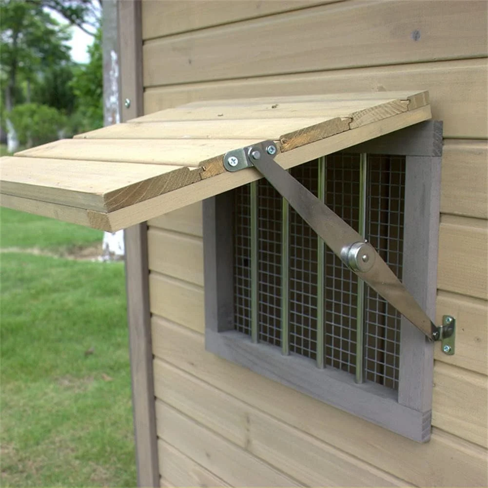 خانه سگ چوبی، قفس سگ/خانه حیوانات خانگی با درب جلو و پنجره های جانبی که می توان وسایل را روی آن قرار داد، مناسب برای استفاده سگ ها در داخل و خارج از منزل