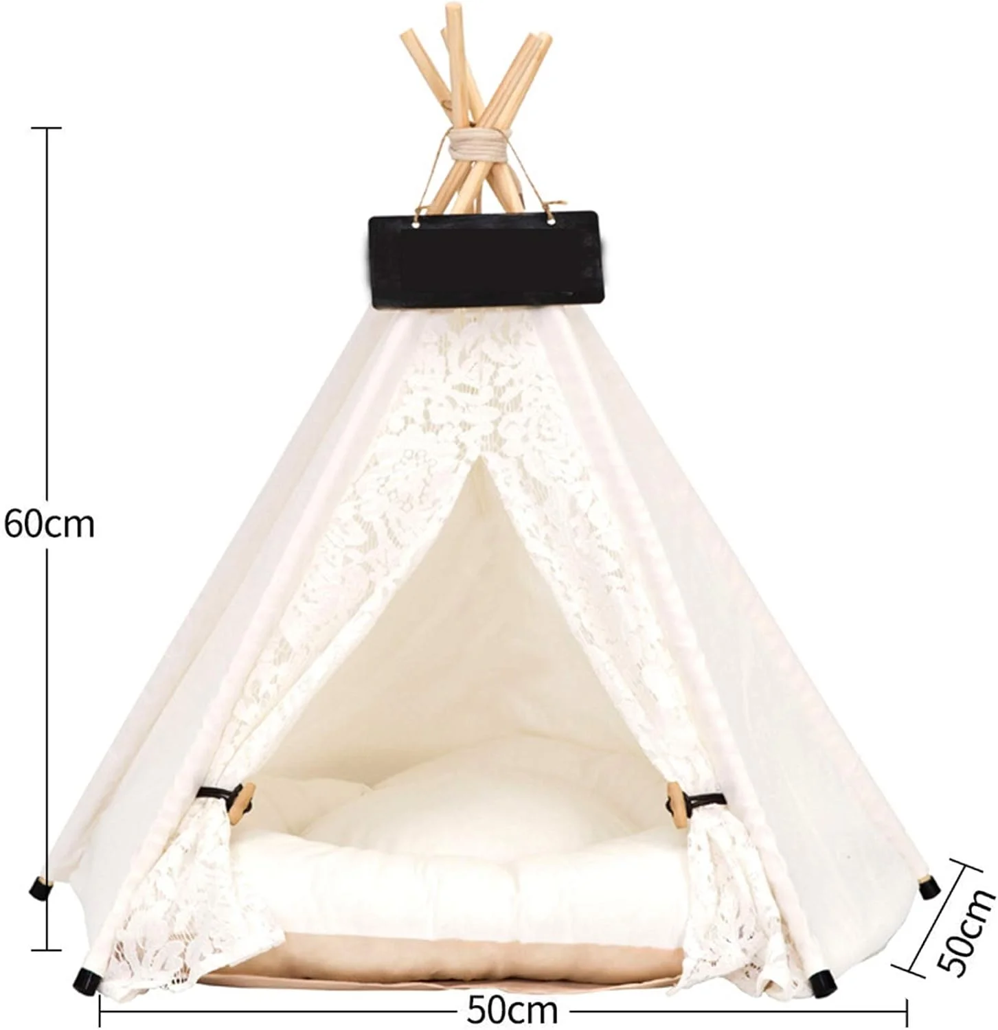 چادر تیپی حیوانات خانگی، تخت سگ و گربه برای سگ ها، توله سگ، گربه، چادرهای قابل حمل سگ و خانه های حیوانات خانگی با کوسن ضخیم و تخته سیاه، چادر داخلی و خارجی، تیپی حیوانات خانگی کوچک و متوسط