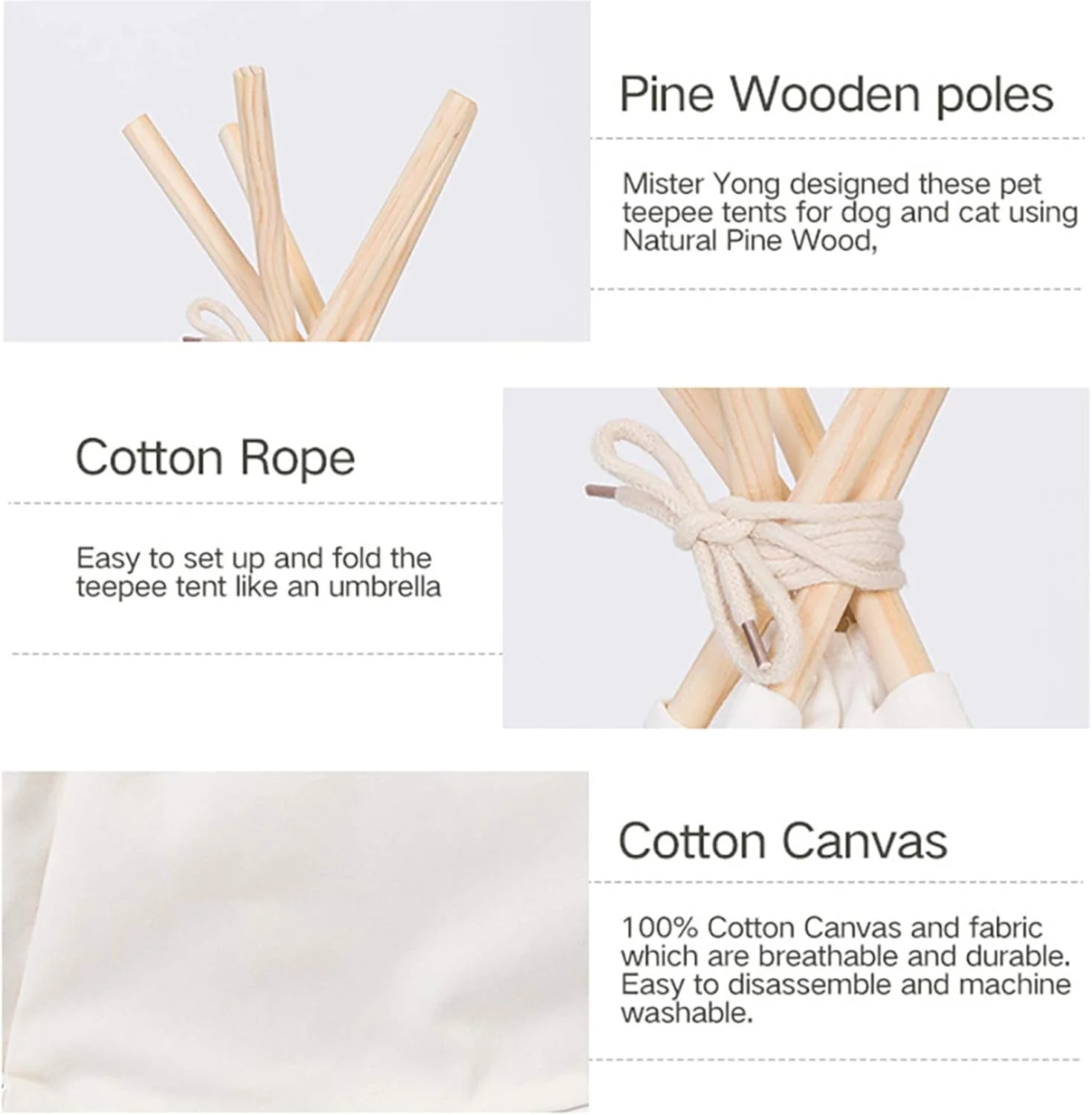 چادر تیپی حیوانات خانگی، تخت سگ و گربه برای سگ ها، توله سگ، گربه، چادرهای قابل حمل سگ و خانه های حیوانات خانگی با کوسن ضخیم و تخته سیاه، چادر داخلی و خارجی، تیپی حیوانات خانگی کوچک و متوسط