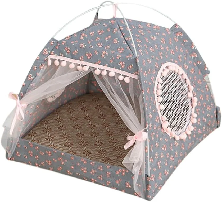 با خانه سگ ما، حیوان خانگی خود را گرم و راحت نگه دارید - خانه سگ کوچک پارچه توری قابل تنفس، شیک و با تمیز کردن آسان، خاکستری M، خاکستری، L با خانه سگ ما، حیوان خانگی خود را گرم و راحت نگه دارید - خانه سگ کوچک پارچه توری قابل تنفس، شیک و با تمیز کردن آسان، خاکستری M، خاکستری، L