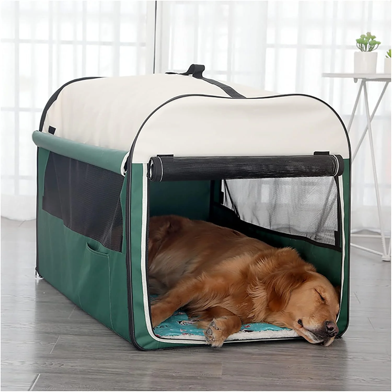 محوطه بازی تاشو حیوانات خانگی، لانه سگ و گربه قابل شستشو و تنفس پذیر، چادر تخت خانه داخلی و خارجی تاشو، محوطه بازی قابل حمل