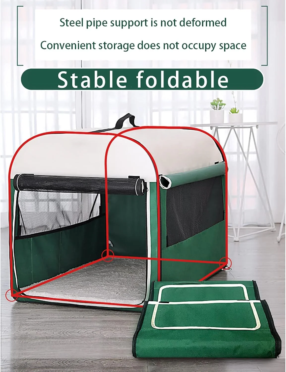 محوطه بازی تاشو حیوانات خانگی، لانه سگ و گربه قابل شستشو و تنفس پذیر، چادر تخت خانه داخلی و خارجی تاشو، محوطه بازی قابل حمل