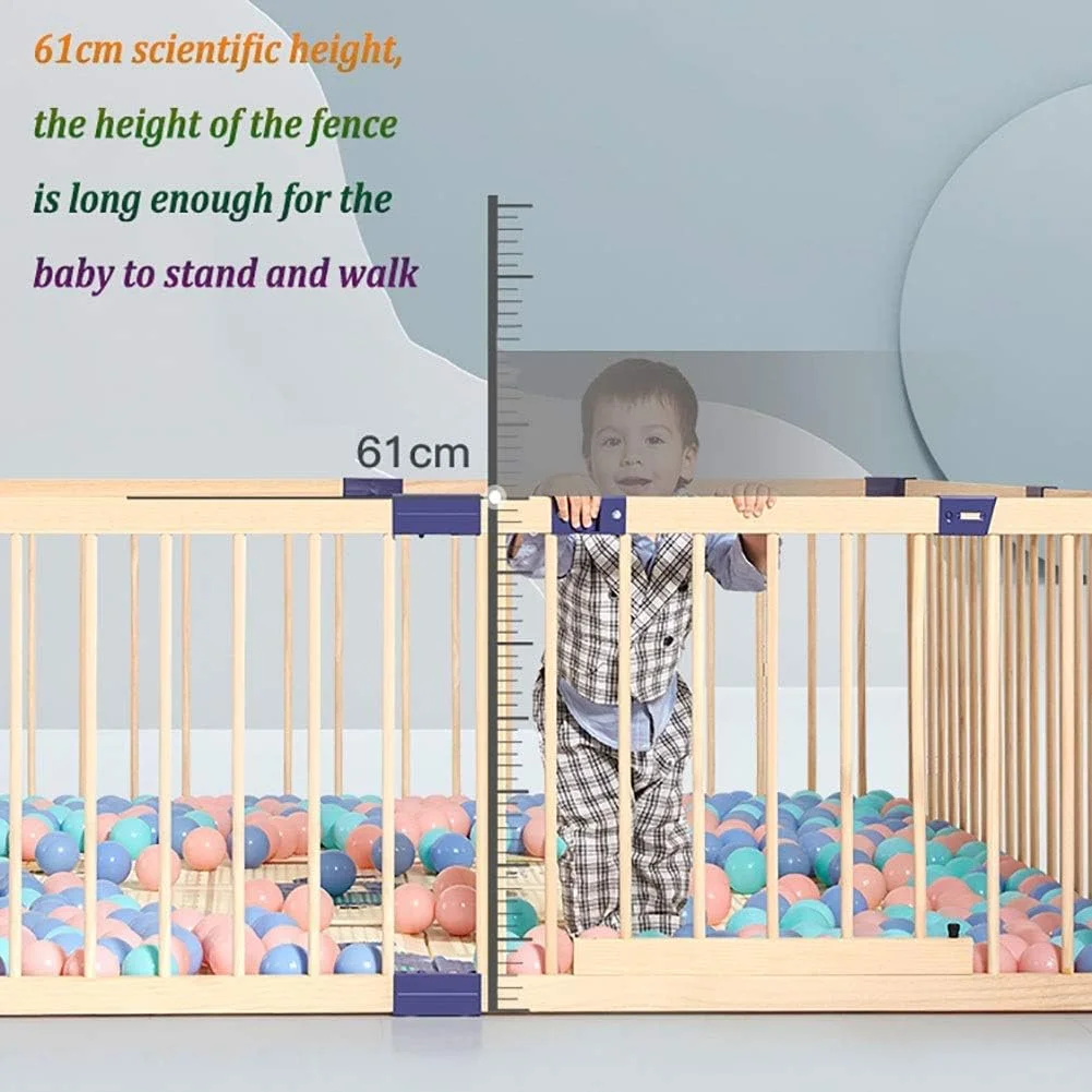 پارک بازی کودک چوبی کوچک DOKGRYD، مرکز فعالیت کودک با زیراندازهای ضد لغزش و 100 توپ - اندازه 120×120×61 سانتی متر پارک بازی کودک چوبی کوچک DOKGRYD، مرکز فعالیت کودک با زیراندازهای ضد لغزش و 100 توپ - اندازه 120×120×61 سانتی متر