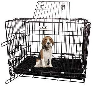 قفس سگ و خرگوش Dog Trust سایز 24 اینچ، ساخته شده از آهن و پلاستیک با سینی جداشدنی (مشکی)