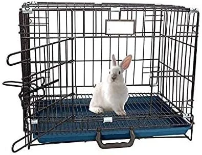 قفس سگ تراست با سینی جداشدنی، قفس سگ سایز کوچک مشکی برای توله سگ (18 اینچ)