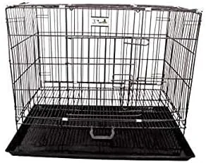 قفس سگ و خرگوش Dog Trust سایز 24 اینچ، ساخته شده از آهن و پلاستیک با سینی جداشدنی (مشکی)