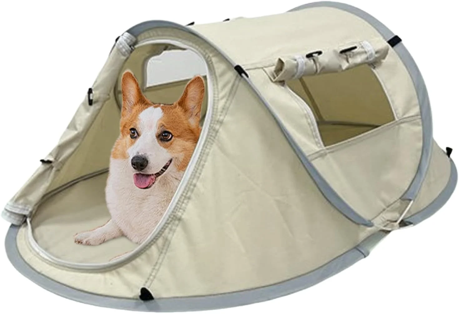 چادر سگ قابل حمل | پناهگاه حیوانات خانگی ضد آب - چادر پاپ آپ پارچه آکسفورد برای مسافرت سگ و گربه، چمن، بالکن، داخل خانه، فضای باز، باغ، کمپینگ، پیک نیک