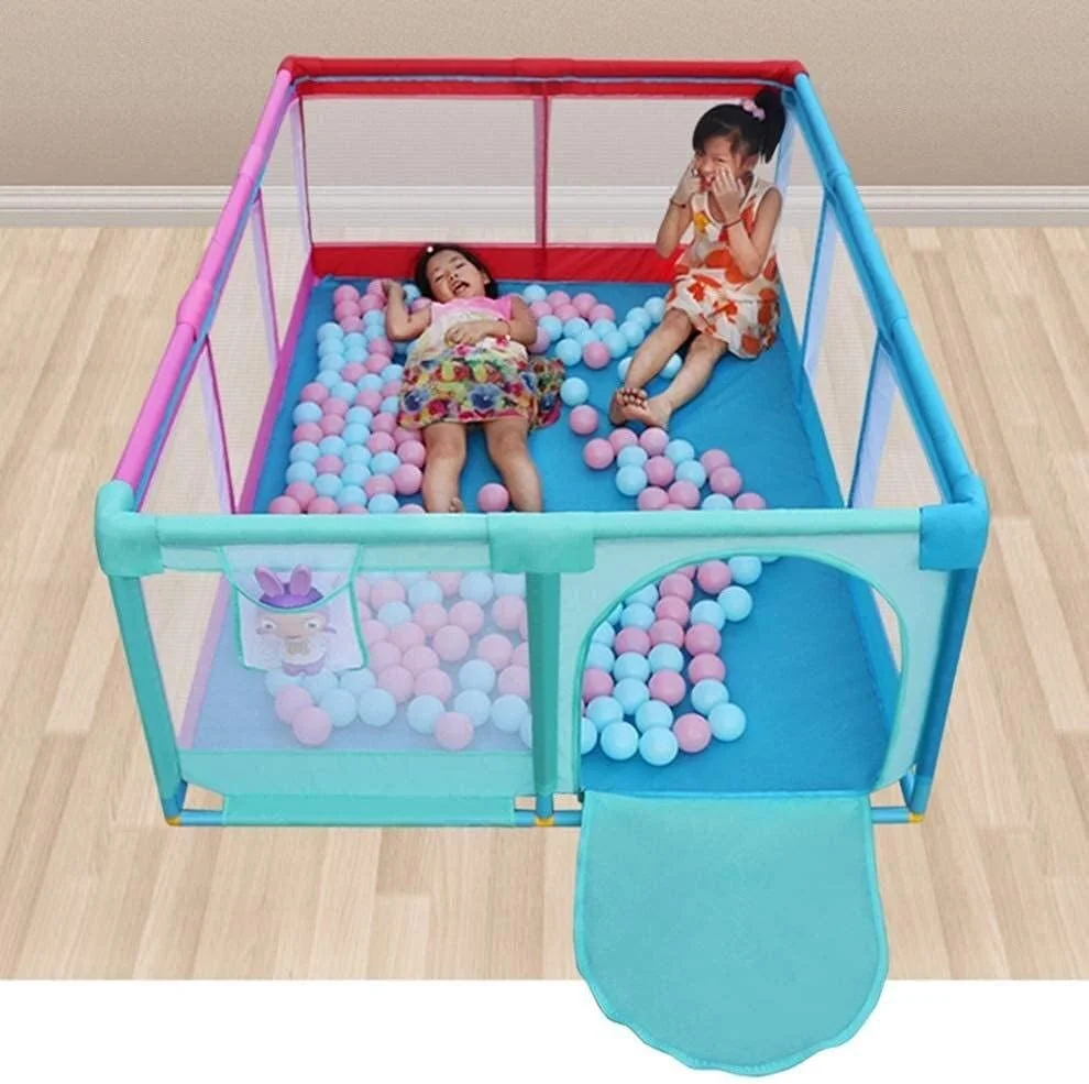 پارک بازی کودک DOKGRYD، مرکز فعالیت، زمین بازی سرپوشیده، استخر توپ اقیانوسی قابل شستشو، بامپر محافظ 128x190x66 سانتی متر