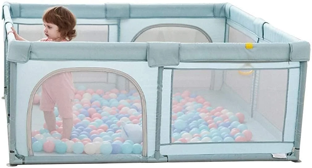 پارک بازی کودک DOKGRYD، محافظ کودک نوپا، پارچه آکسفورد با چگالی بالا، محافظ ضد افتادن کودک (160x200x70 سانتی متر)