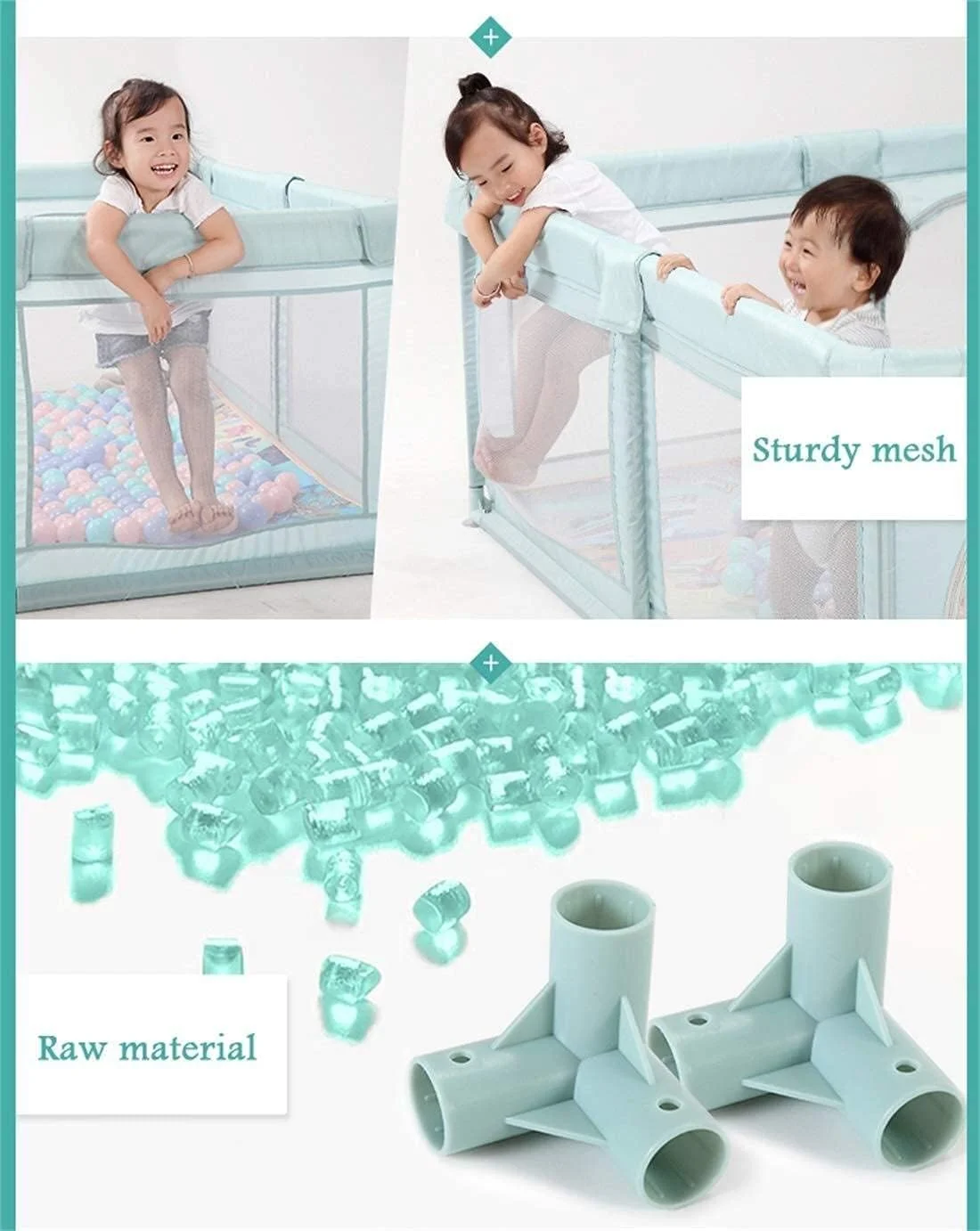 پارک بازی کودک DOKGRYD، محافظ کودک نوپا، پارچه آکسفورد با چگالی بالا، محافظ ضد افتادن کودک (160x200x70 سانتی متر)