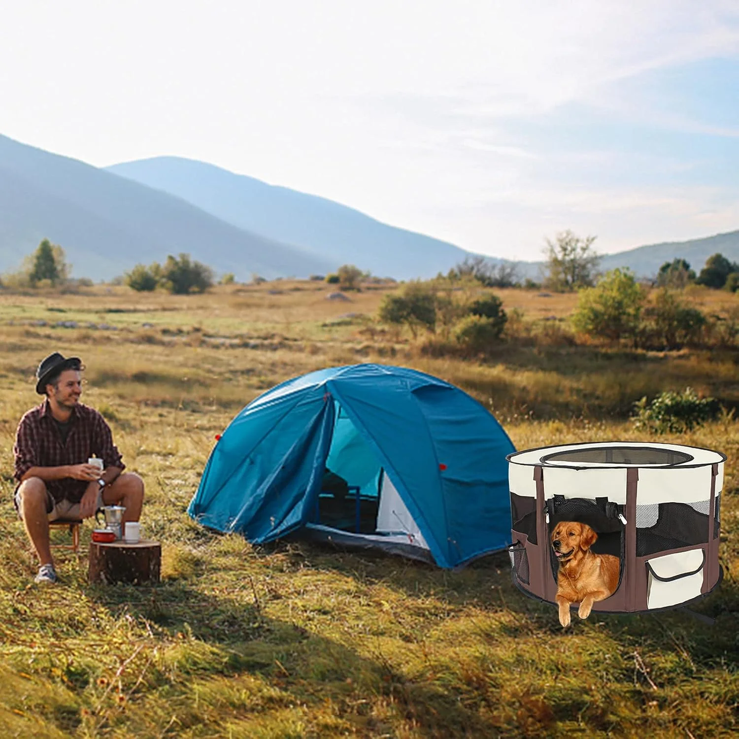 محوطه بازی سگ - محوطه های بازی تاشو حیوانات خانگی - چادر تمرینی برای توله سگ، گربه، بچه گربه، خرگوش، استفاده در سفر، نصب آسان LANUOP محوطه بازی سگ - محوطه های بازی تاشو حیوانات خانگی - چادر تمرینی برای توله سگ، گربه، بچه گربه، خرگوش، استفاده در سفر، نصب آسان LANUOP