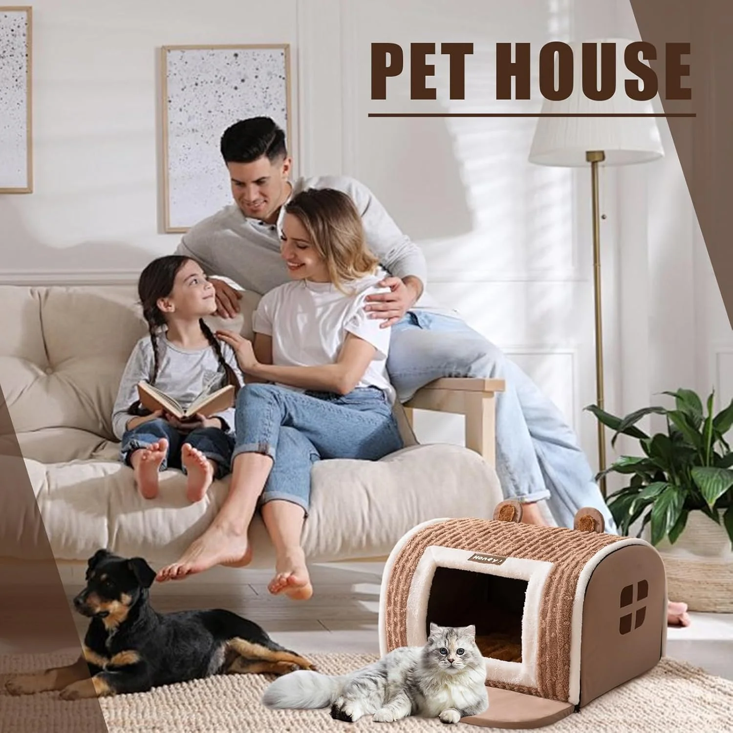 خانه سگ، غار استراحت گرم - لانه گرم بچه گربه | برای گربه کوچک متوسط سگ بچه گربه توله سگ حیوان خانگی استراحت در خانه آپارتمان مسکونی داخلی زمستانی
