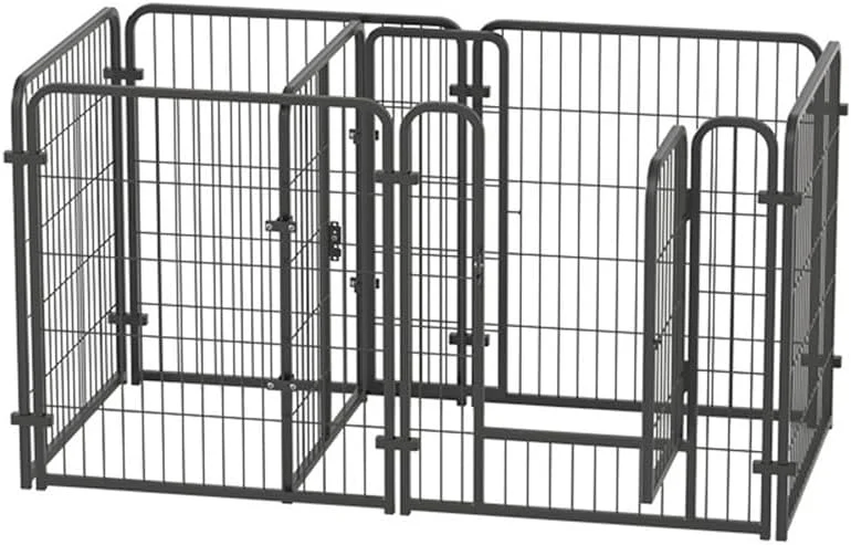 محوطه بازی سگ، 7 پنل حصار سگ داخلی، محوطه فلزی سنگین، قفس محوطه بیرونی برای سگ های کوچک و متوسط، خرگوش ها، گربه ها (120x60x60 سانتی متر)