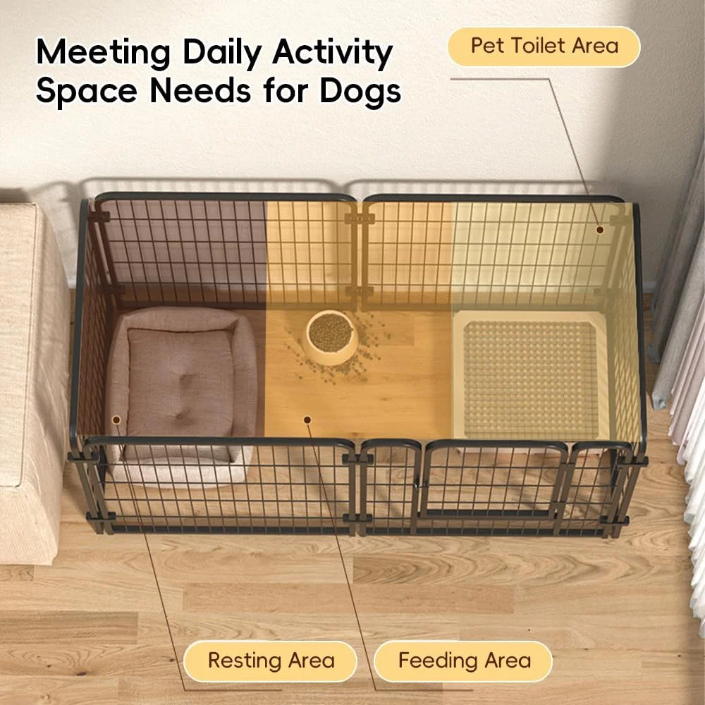 محوطه بازی سگ، 7 پنل حصار سگ داخلی، محوطه فلزی سنگین، قفس محوطه بیرونی برای سگ های کوچک و متوسط، خرگوش ها، گربه ها (120x60x60 سانتی متر)