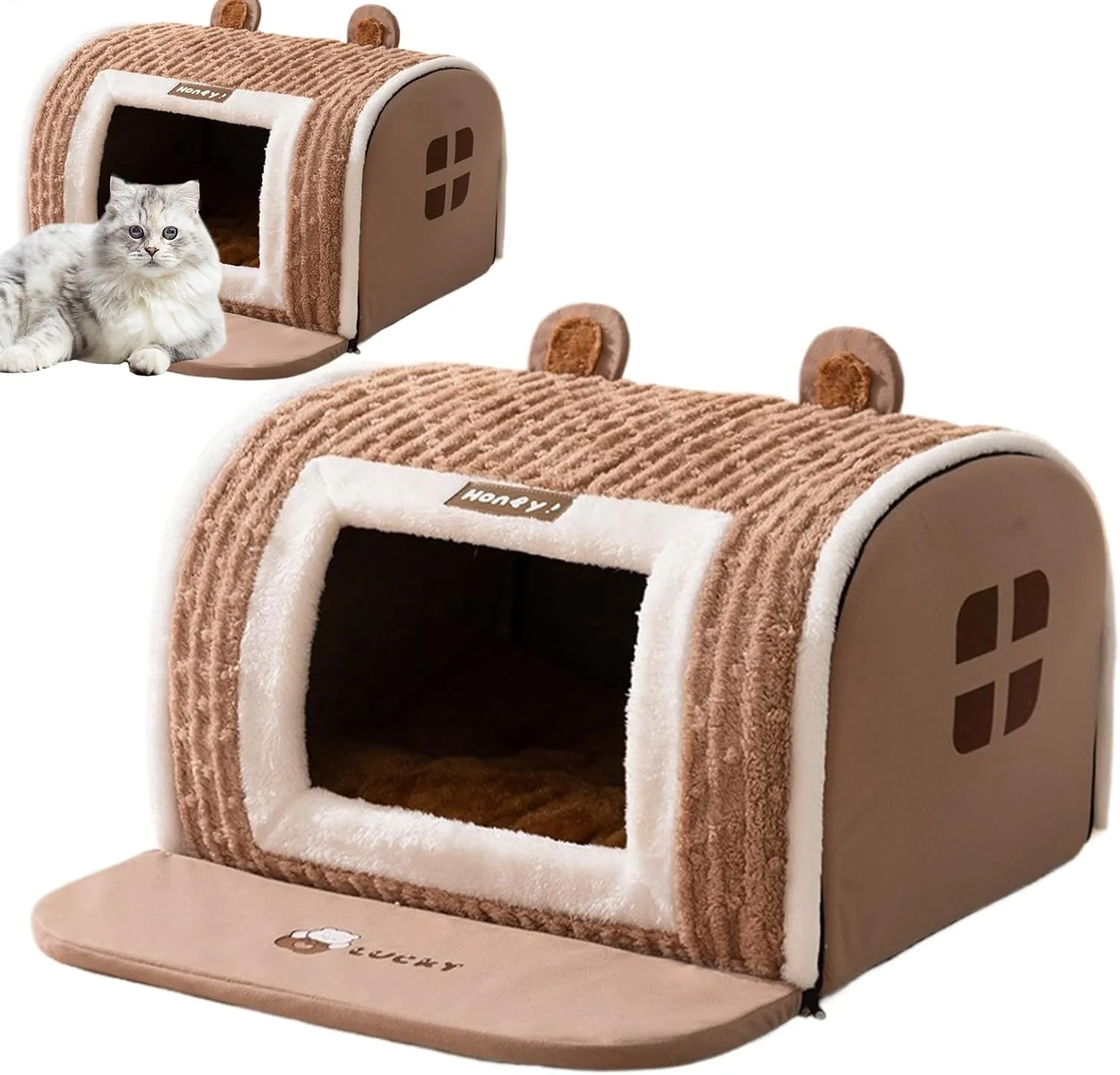 خانه سگ، لانه خواب قابل شستشو - لانه گرم بچه گربه - برای استراحت حیوانات خانگی کوچک و متوسط ​​گربه سگ توله سگ در خانه های زمستانی سرپوشیده صاحبان خانه آپارتمان نشین