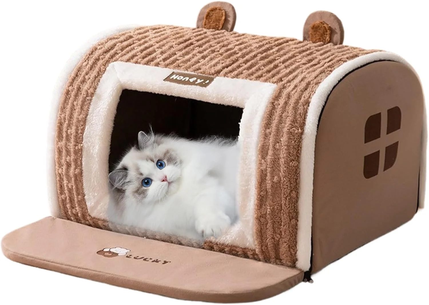 خانه سگ، لانه قابل شستشو با ماشین لباسشویی - چادر خواب گربه متوسط - برای استراحت سگ و گربه کوچک و متوسط در خانه در فصل زمستان