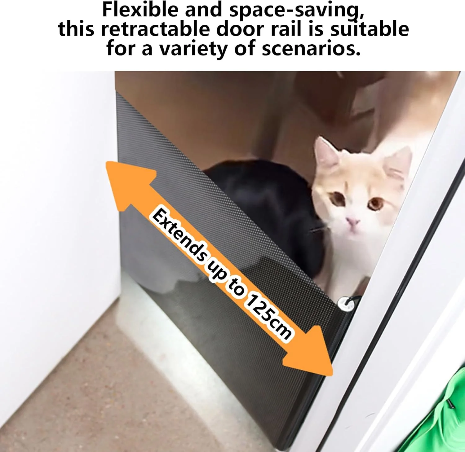 Dog Gate - Retractable Dog Safety Gates | Pet Playpen for Stairs Home and Outdoor Use Doorway Patio Fireplace Hallway Deck Kitchen Kids Play Area