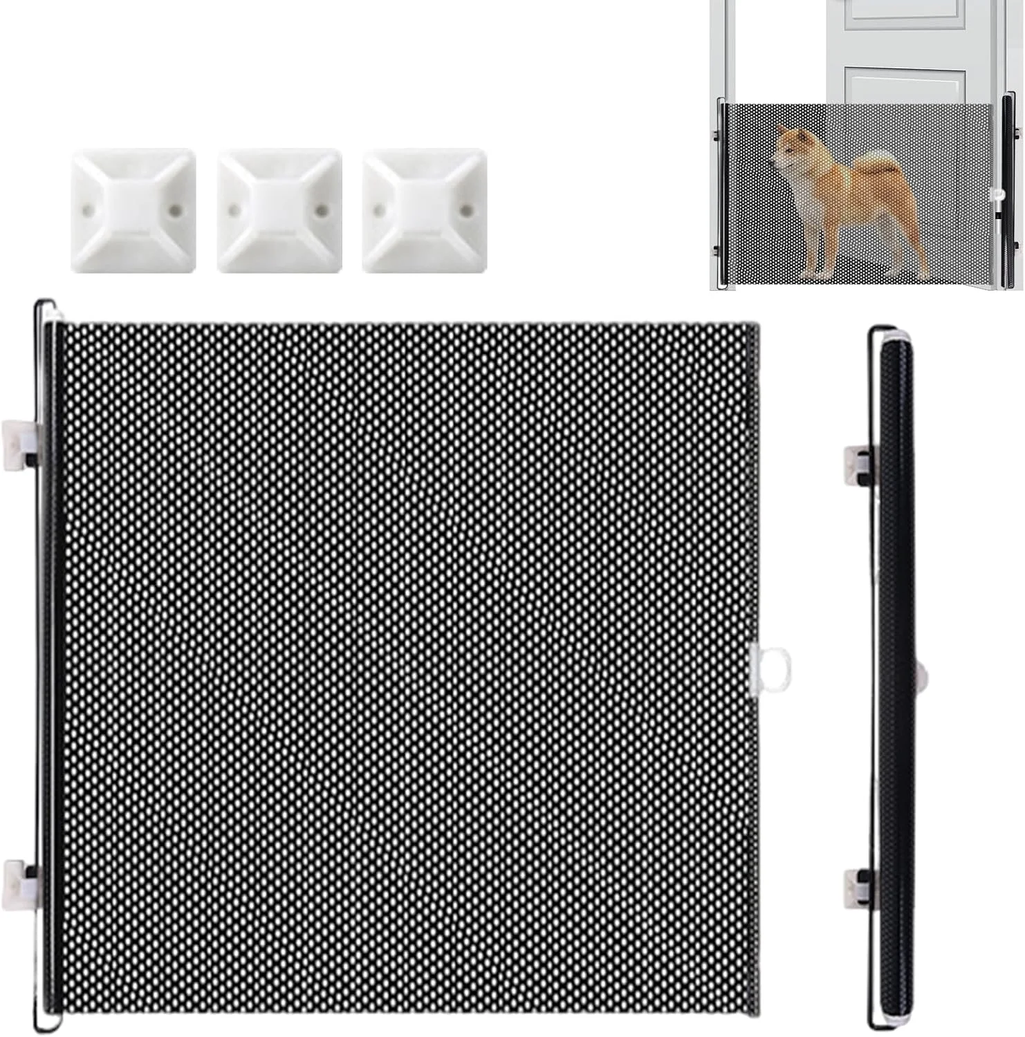 Dog Fence - Small Dog Safety Fence | Home and Outdoor Use Pet Playpen for Living Room Hallway Kitchen Deck Patio Fireplace Bedroom Doorway