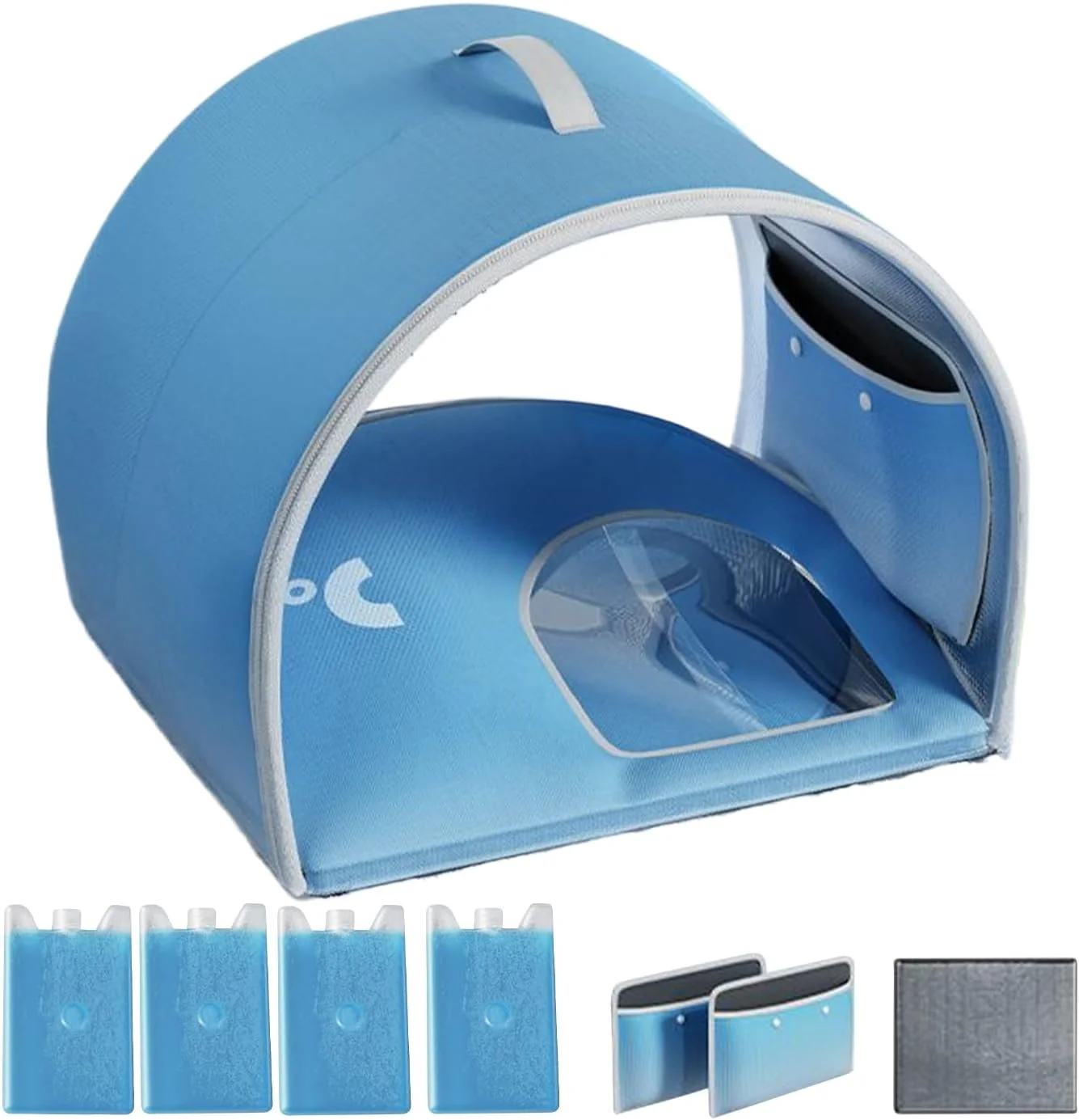 پناهگاه خنک کننده سگ - پناهگاه یخی تاشو سگ های خانگی در فضای باز و سرپوشیده - خانه بزرگ حیوانات خانگی با ماندگاری طولانی، خنکی و مقاوم در برابر آب و هوا برای پارک