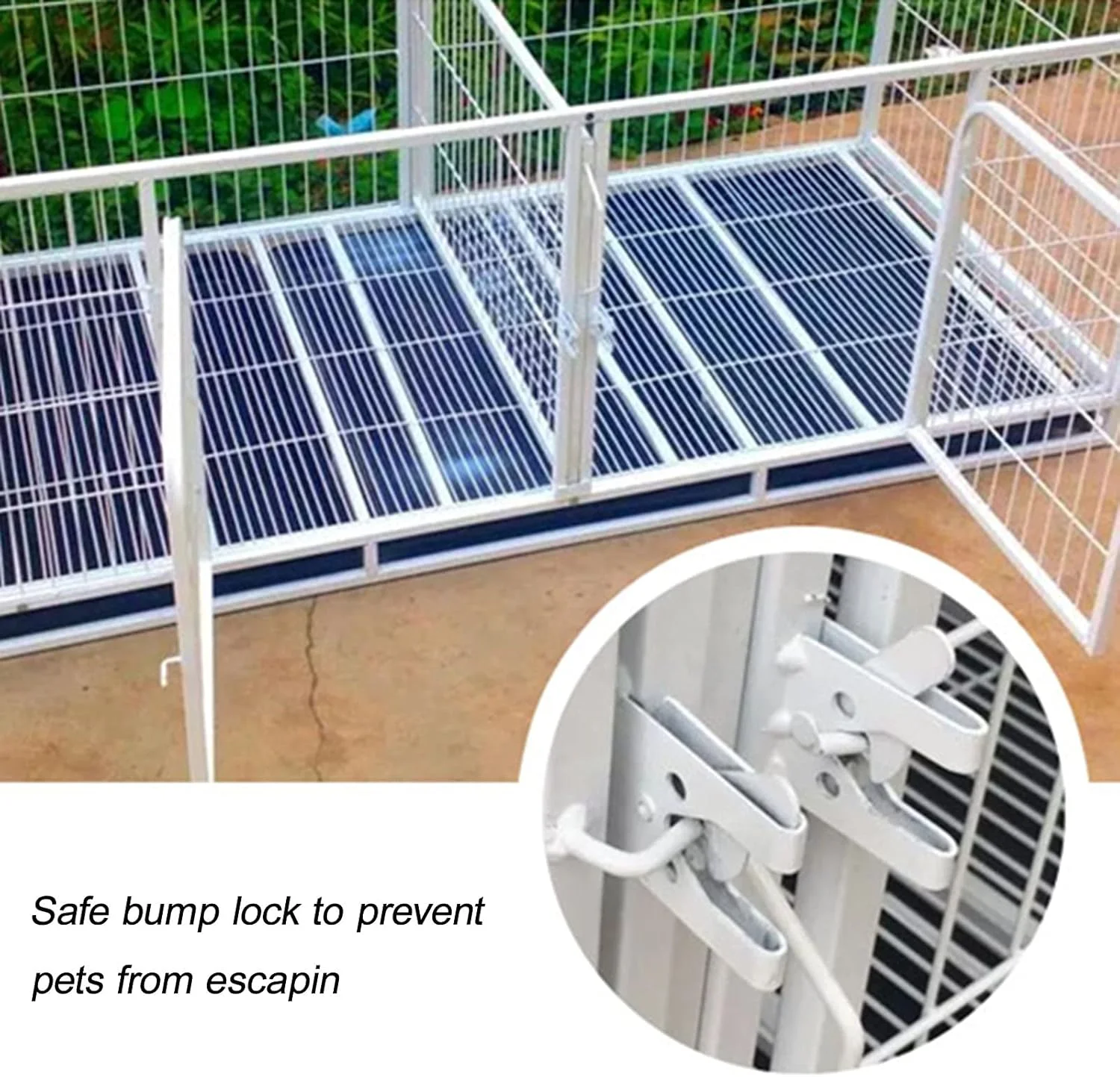 قفس سگ - باکس سگ سنگین، لانه فلزی قوی حیوانات خانگی، لوله مربعی مقاوم در برابر پارگی با 4 چرخ قفل‌دار و سینی قابل جابجایی برای سگ‌های بزرگ، نصب آسان (110 * 72 * 77 سانتی‌متر)