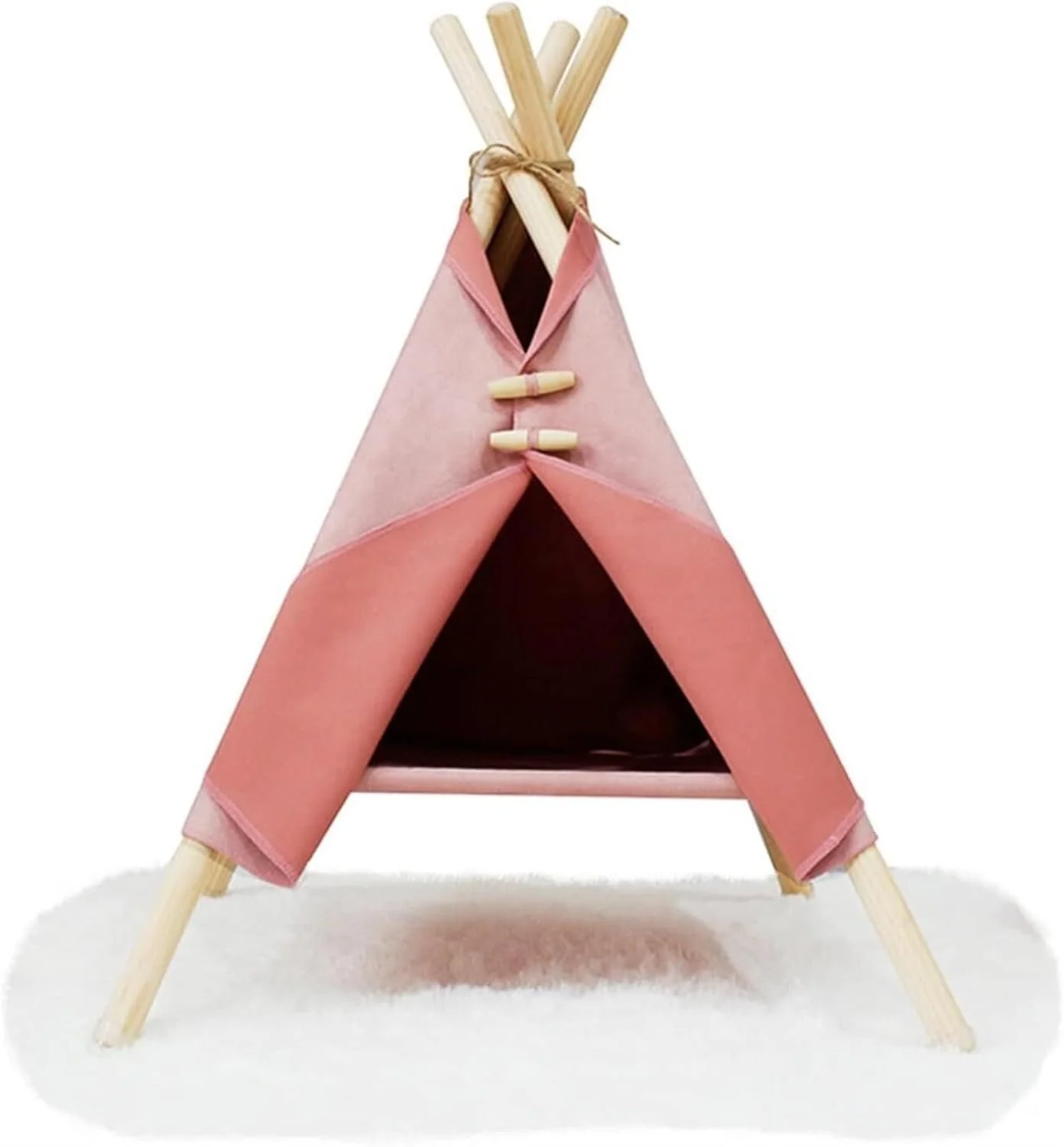 تخت خواب کلبه ای تپه ای حیوانات خانگی DLUXCA، چادر تاشو قابل حمل با کوسن ضخیم، مونتاژ آسان، مناسب بهار و تابستان